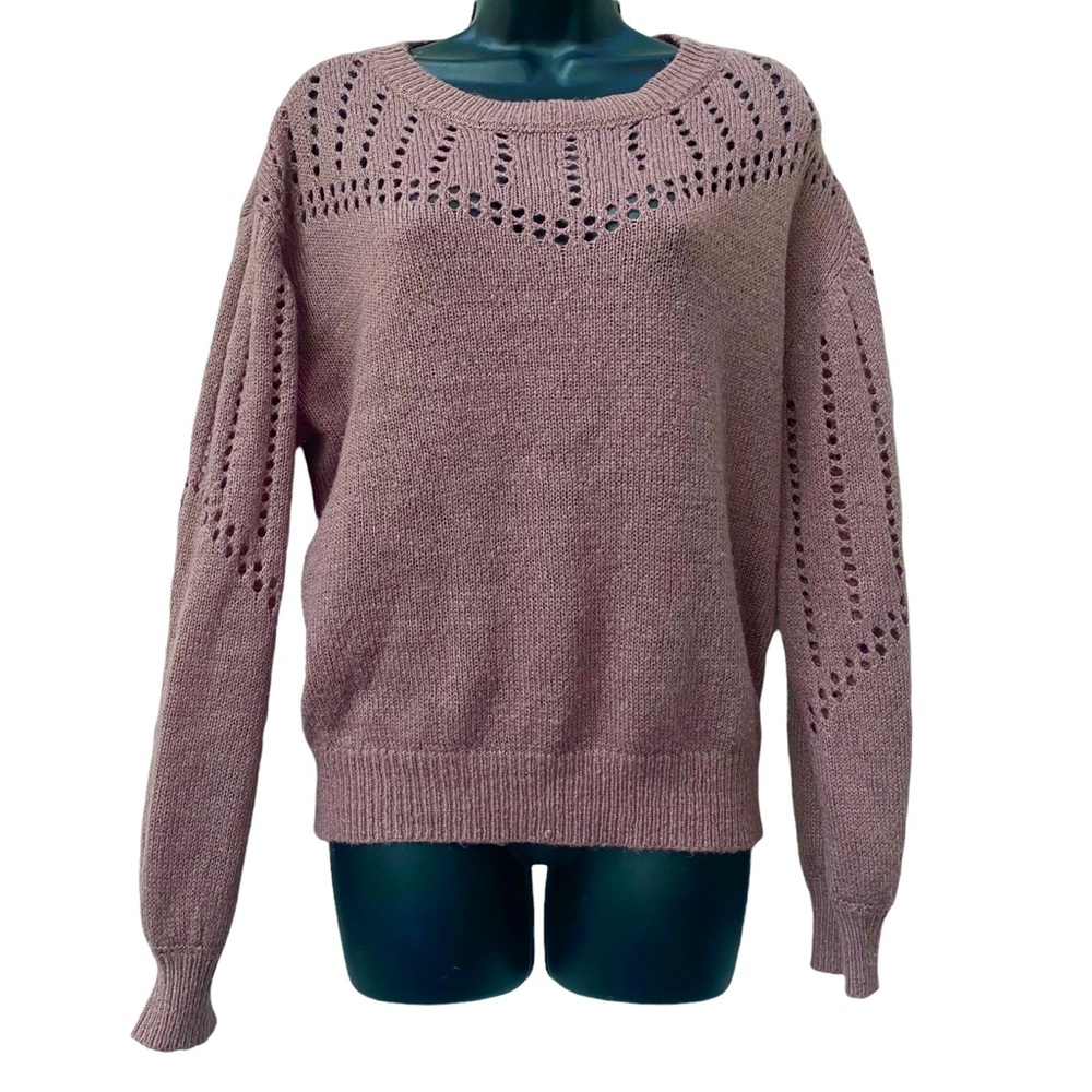 Olivia Sky  Lavender Long Sleeve Pullover Sweater  Size L